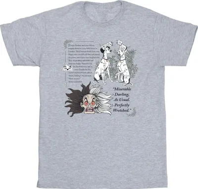 Produktbild von Disney - "101 Dalmatians Miserable Darling" T-Shirt für Herren BI28892 (XXL) (Grau)