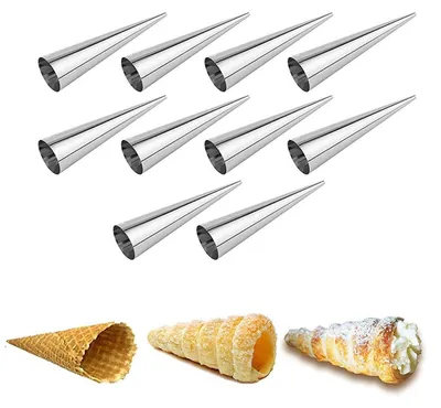 Productafbeelding van Cannoli Shillerkrullenvorm van Roestvrij Staal - 10 Stuks