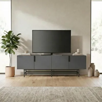 Image de Skye Decor, support TV de haute qualité (code parent), anthracite et noir, 200 cm