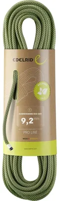 Imagen del producto de Cuerda dinámica EDELRID Hummingbird Eco Dry de 9,2 mm, color verde oliva, longitud 70 metros