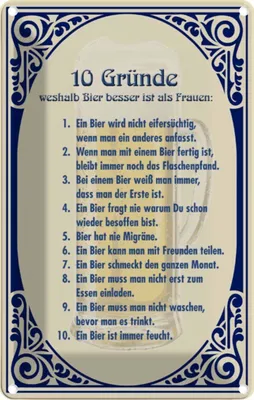 Produktbild von vianmo Blechschild 30x20 cm Alkohol Bier besser als Frauen Spruch Zitat