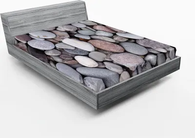 Produktbild von ABAKUHAUS Felsen Spannbetttuch, Sea Elements Haufen Steine ​​Wassermeereswasser von der Küste Rocky-Details, 90 x 200 cm, Mehrfarbig