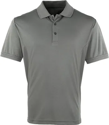 Produktbild von Premier Workwear PR615 | Herren Coolchecker Piqué Polo / ® Standard 100 - Farbe: Dark Grey (ca. Pantone 431) - Größe: L