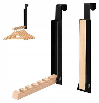 Produktbild von Klappbarer Türhaken Set 2 Metall Holz Organizer