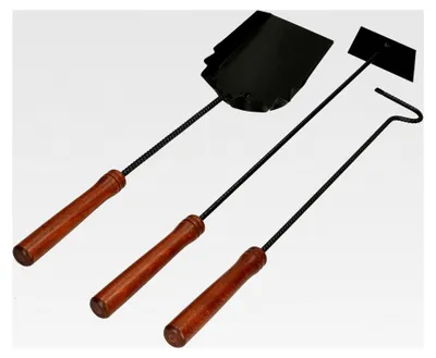 Produktbild von Kaminbesteck 3-teiliges Set mit Schürhaken, Besen und Schaufel
