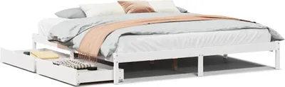 Produktbild von vidaXL Massivholzbett ohne Matratze Weiß 180x200 cm Kiefernholz