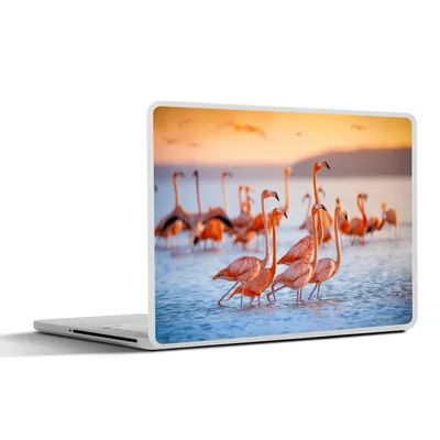Produktbild von MuchoWow® Laptop Aufkleber Sticker Cover Flamingo - Tiere - Wasser - Rosa 36.5x27.5 cm - Laptop-Sticker