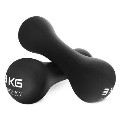 Produktbild von 4FIZJO 8 Shape Kurzhanteln 2 x 3 kg aus Gusseisen, Vinylbeschichtung, rutschfest, Schwarz