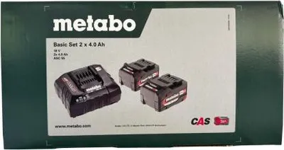 Obrázek produktu pro Metabo základní sada 2x Li-Power akumulátor 18 V 4,0 Ah CAS Li-Ion akumulátor + nabíječka ASC 55 ( 685050000 )