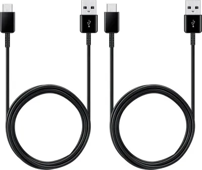 Produktbild von 2x Typ-C Ladekabel für Original Samsung Galaxy A53 5G, A52 5G, A13, A33 5G, A03s Datenkabel 1,2m schwarz USB-Ladegerätkabel Aufladekabel Type-C Charging-Cable
