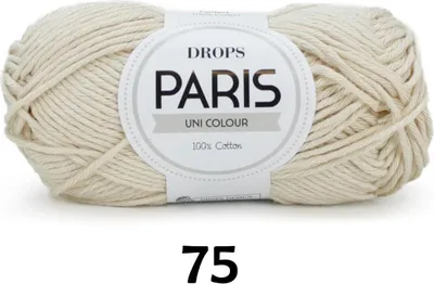 A ball of yarn with a product label.