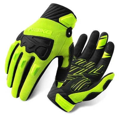 Produktbild von MTB Handschuhe mit Vollschutz und Touchscreen-Fingerspitzen Grün M