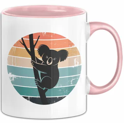 Produktbild von Retro Koala Tierliebhaber Tasse Geschenk Lustige Geschenkidee Spruch (Rosa)