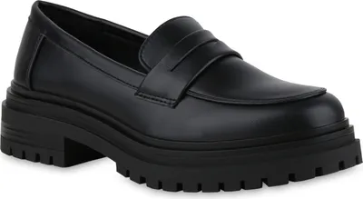 Produktbild von VAN HILL Damen Plateauschuhe Halbschuhe Profil-Sohle Freizeit Schuhe 841656, Farbe: Schwarz, Größe: 37