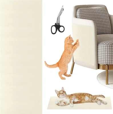Produktbild von Beige Katzenkratzmatte Selbstklebend - 200cm x 40cm