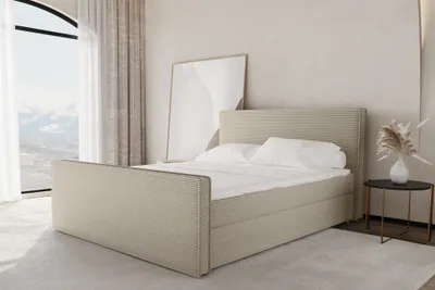 Produktbild von Boxspringbett Schlafzimmerbett CELES 180x220cm Stoff Poso Beige