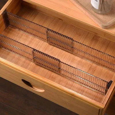 Produktbild von Verstellbare Kunststoff-Lade-Organizer, transparent, 8-teilig, für Schlafzimmer, Küche, Badezimmer.