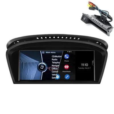 Image de 4+64 Go BMW Série 5 E60 E61, Série 3 E90 E91 CIC (2008–2012) Mise à niveau de l'écran tactile Android CarPlay et Android Auto