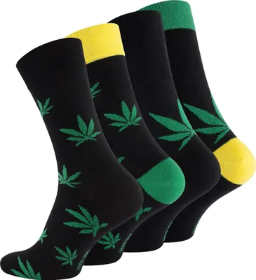 Produktbild von Vincent Creation® Cannabis Socken 4 Paar Weed Socks "365 High" 43-46