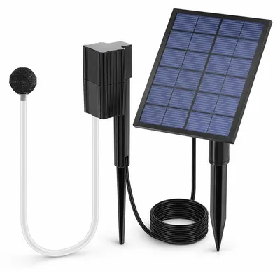 Produktbild von Solar Teichbelüfter 2,5W 0,8L/min – Leise, wetterfest mit Luftstein | Für Gartenteich, Aquarium, Angeln