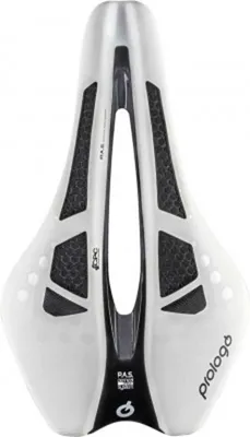 Produktbild von Prologo Sattel Dimension TRI 143 Nack weiß/silber, Unisex, 245x143mm, ca.171g