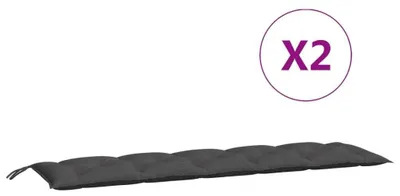 Produktbild von Auflage für Hollywoodschaukel Set Sitzkissen und Rückenlehne für 2-Sitzer 3-Sitzer und 4-Sitzer Gartenbank aus Polyester mit Bindebändern Anthrazit 150 cm