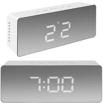 Obrázok produktu pre Budík digitálny biely MIRROR FW-W667