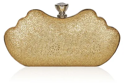 Productafbeelding van Elzusha - Gouden Hard Shell Handtas met Strass Steentjes voor Avond en Bruiloft
