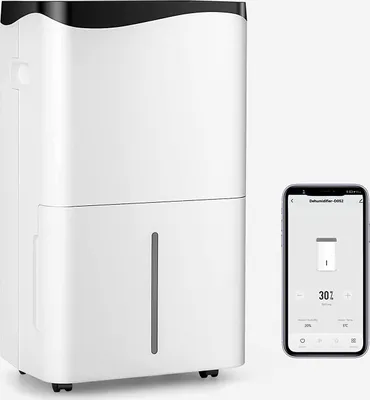 Produktbild von GOPLUS 50L Lufttrockner, Luftentfeuchter tragbar, Raumgröße: 160m³/60 ㎡, Heimluftentfeuchter mit 4 Modi, 2 Lüftergeschwindigkeiten, LED-Display, 24-Stunden-Timer