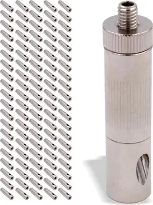 Produktbild von 100x Drahtseilhalter / Gripper 30, M8 Innengewinde, für Drahtseil Ø 2,0 mm - 3,0 mm | vernickelt