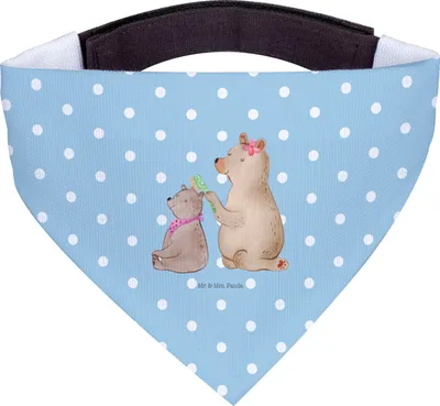 Produktbild von Mr. & Mrs. Panda Halstuch Für Hunde Bär Kind - Blau Pastell - Geschenk, Tuch, Bären, Muttertag, Familie, Tochter, Hundehalstuch