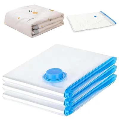 Obrázek produktu pro Vakuové sáčky XXL, 3 kusy, rozměry 130x100 cm, vhodné pro peřiny a oblečení, opakovaně použitelné, úspora místa