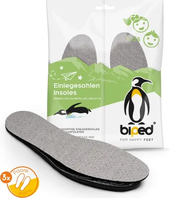 Produktbild von biped 3 Paar Kinder Aktivkohle Latex Einlegesohlen - zum Zuschneiden z2726(22-35)