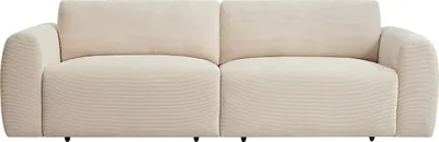 Produktbild von Sofa 4-Sitzer mit elektrisch ausziehbarer Sitzfläche – Feincord-Samt Beige – PASTARO