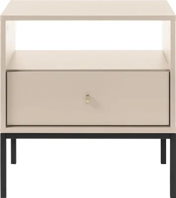 Produktbild von Nachttisch mit 1 Schublade & 1 Ablage - Beige - BOGDAN