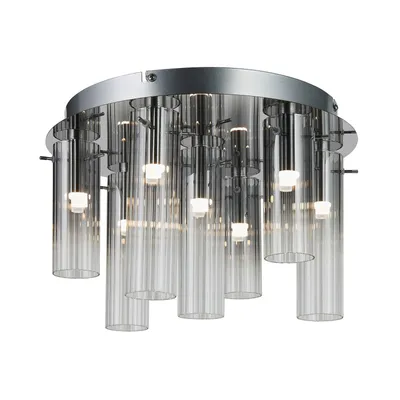 Produktbild von Lucande LED-Deckenleuchte Korvitha, 7-flammig, grau, Glas