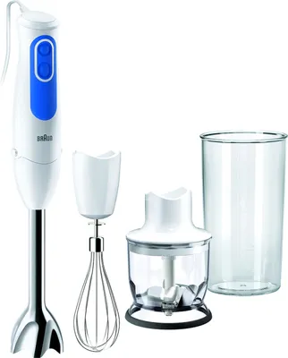 Braun Minipimer MQ3005WH - Frullatore A Immersione 700W, Blu, Con Accessori