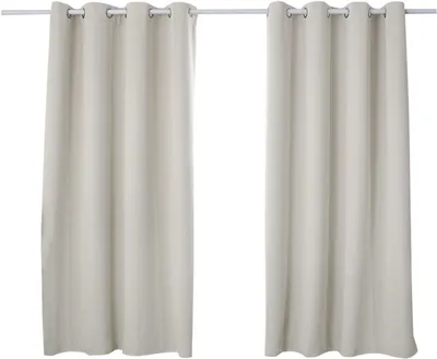 Produktbild von 2er-Set Verdunkelungsvorhänge mit Ösen Thermovorhang | Creme | 135 x 245 cm