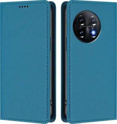 Image de Etui en cuir pour OnePlus 11, étui magnétique en cuirPolyuréthaneavec support Lake blue