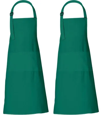 Produktbild von Kochschürze für Damen und Herren, 69 x 89 cm, Baumwolle, 3 Taschen, Gezeitentümpelgrün