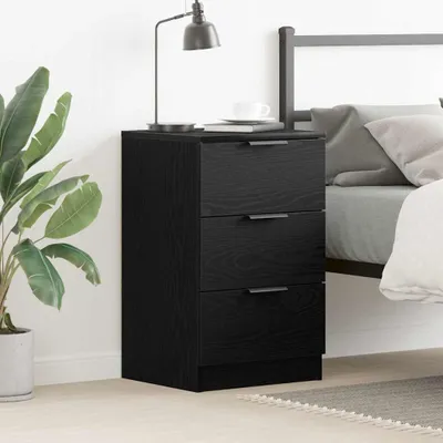 Produktbild von vidaXL Nachttisch Schwarz Eichen-Optik 40 x 65 x 65 cm Holzwerkstoff