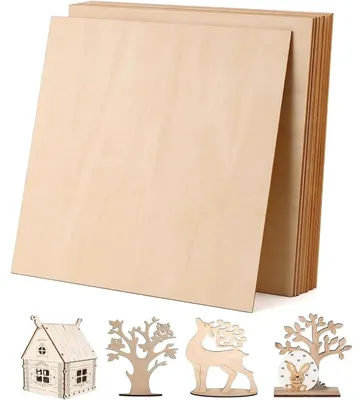 Produktbild von Lindenholz-Sperrholzplatten - Sperrholzplatten - 40 x 40 cm - 3 mm Stärke - 30er-Pack - Für Laserprojekte - DIY-Basteln - Modellmalerei