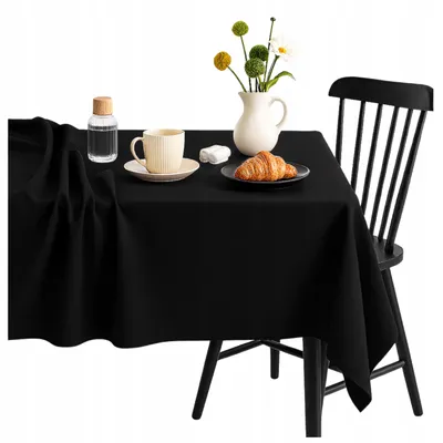 Produktbild von Glatte rechteckige Tischdecke, 140 x 400 cm, schwarz.