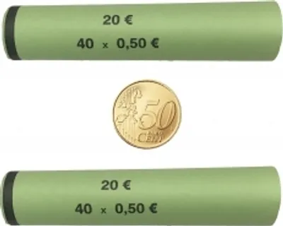 Produktbild von 3707  EURO MÜNZHÜLSEN vorgefertigt und gerollt für 50 Cent Münzen ( 120 Stück)