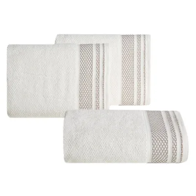 Zdjęcie produktu dla Ręcznik bawełniany z bordiurą SUZANA 70X140 kremowy