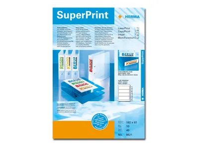 Obrázek produktu pro HERMA Special - papír - matný - trvale samolepicí - bílý - 192 x 61 mm 40 štítků (10 listů x 4)