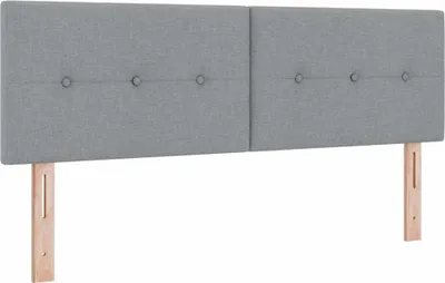 Image de vidaXL Tête de lit réglable en hauteur avec tête de lit Gris clair 160 cm Tissu