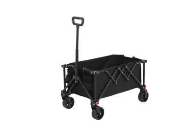 Image de Chariot pliable, chariot pliable avec roues tout-terrain, chariot de jardin robuste avec poignée réglable, chariot polyvalent d'extérieur