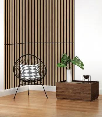 Produktbild von Wandpaneel Jangal Solid 10016 Teak MDF Furnier (1206x800x22mm)