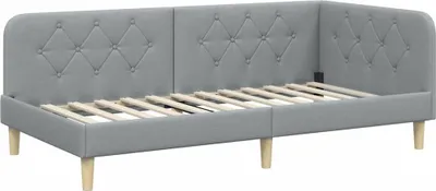 Obrázek produktu pro vidaXL Rohový rám postele světle šedý 90 x 200 cm látka